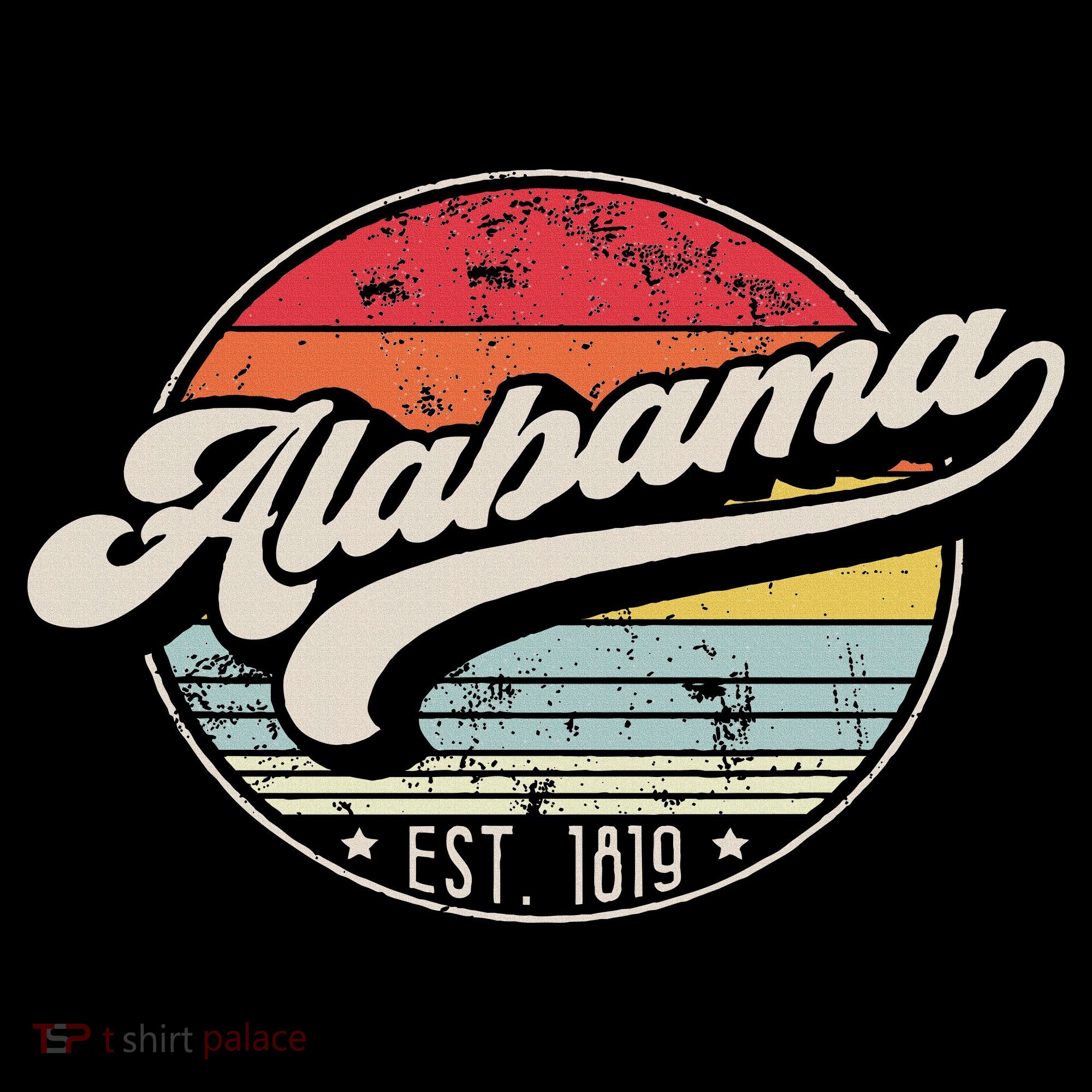 Retro Alabama Home State Al Cool 70s Style Sunset Women's Hoodie