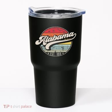 Retro Alabama Home State Al Cool 70s Style Sunset Tumbler