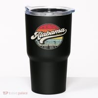 Retro Alabama Home State Al Cool 70s Style Sunset Tumbler thumb 0