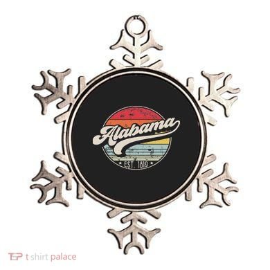 Retro Alabama Home State Al Cool 70s Style Sunset Ornament
