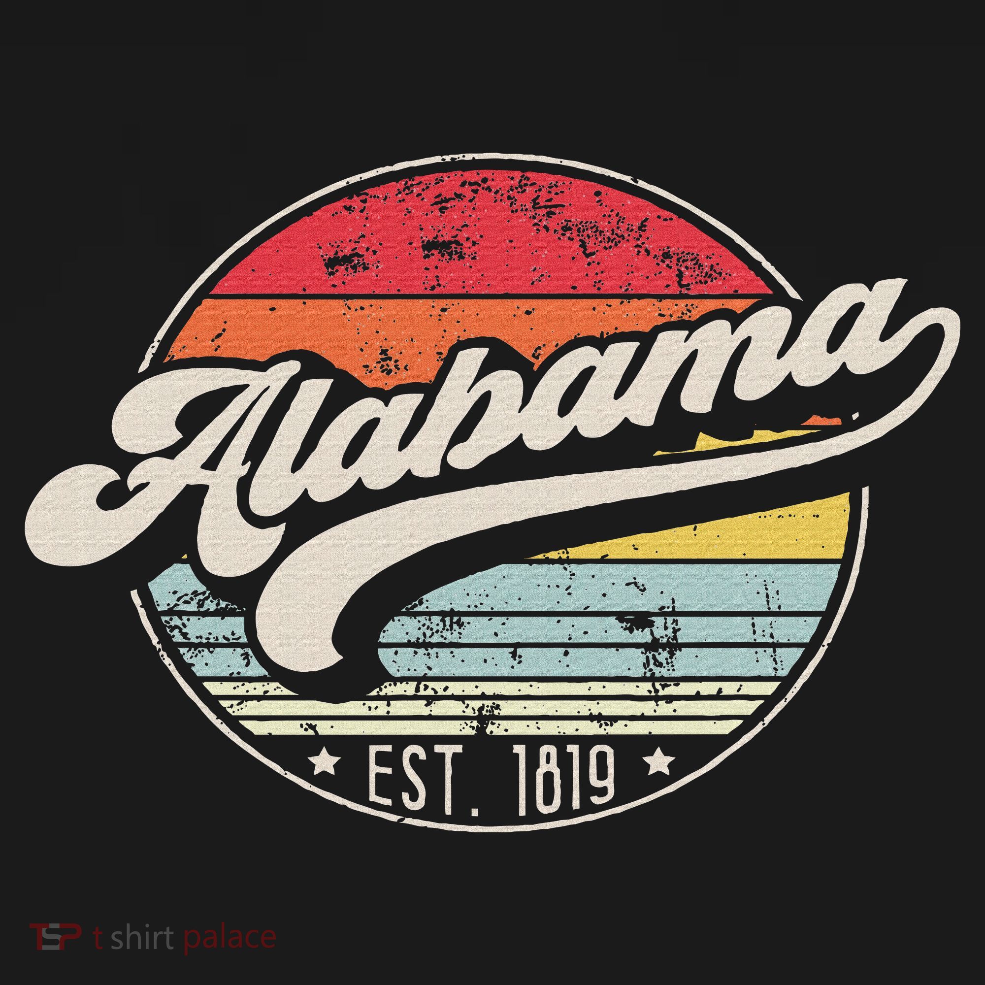 Retro Alabama Home State Al Cool 70s Style Sunset Women's Tank Top