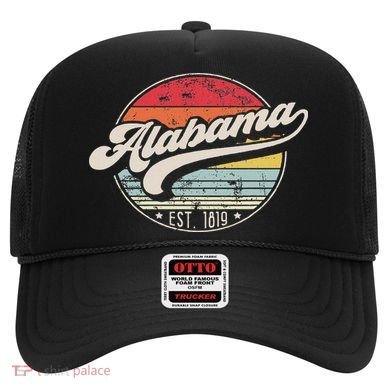 Retro Alabama Home State Al Cool 70s Style Sunset Hat