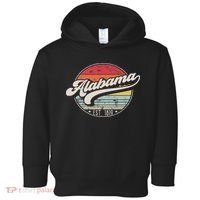 Retro Alabama Home State Al Cool 70s Style Sunset Toddler Hoodie thumb 0