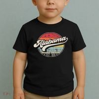 Retro Alabama Home State Al Cool 70s Style Sunset Toddler T-Shirt thumb 2