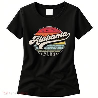 Retro Alabama Home State Al Cool 70s Style Sunset Women's T-Shirt