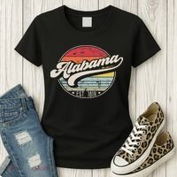 Retro Alabama Home State Al Cool 70s Style Sunset Women's T-Shirt thumb 3