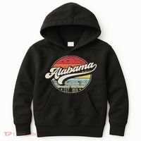 Retro Alabama Home State Al Cool 70s Style Sunset Kids Hoodie thumb 0