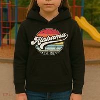 Retro Alabama Home State Al Cool 70s Style Sunset Kids Hoodie thumb 3