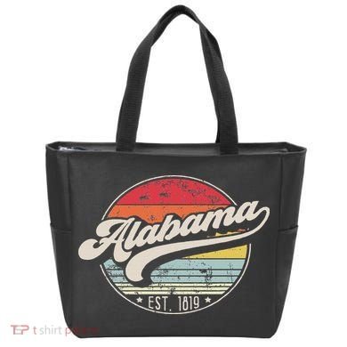 Retro Alabama Home State Al Cool 70s Style Sunset Tote Bag