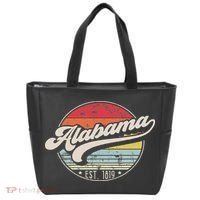 Retro Alabama Home State Al Cool 70s Style Sunset Tote Bag thumb 0