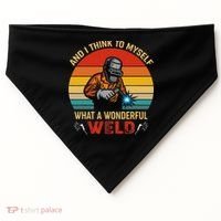 Retro And I Think To Myself What A Wonderful Weld Welding USA-Made Doggie Bandana thumb 0