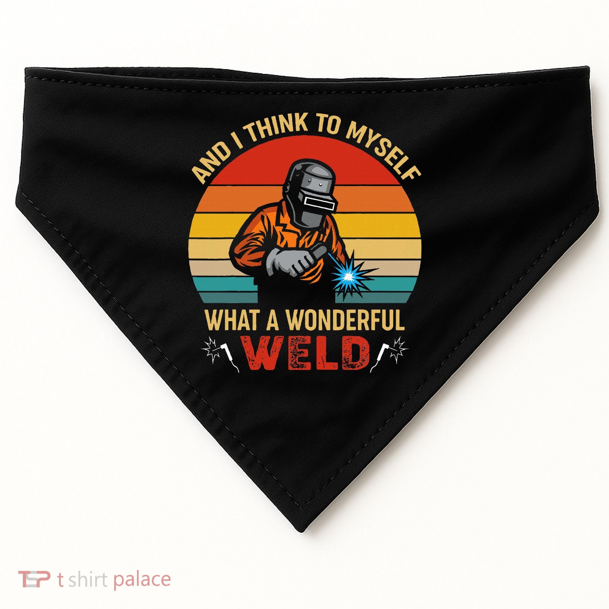 Retro And I Think To Myself What A Wonderful Weld Welding USA-Made Doggie Bandana