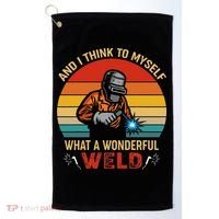 Retro And I Think To Myself What A Wonderful Weld Welding Golf Towel thumb 0