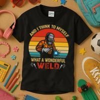 Retro And I Think To Myself What A Wonderful Weld Welding Kids T-Shirt thumb 3