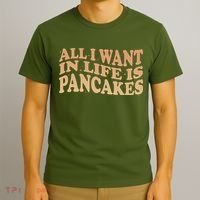 Retro All I Want In Life Is Pancakes T-Shirt thumb 3