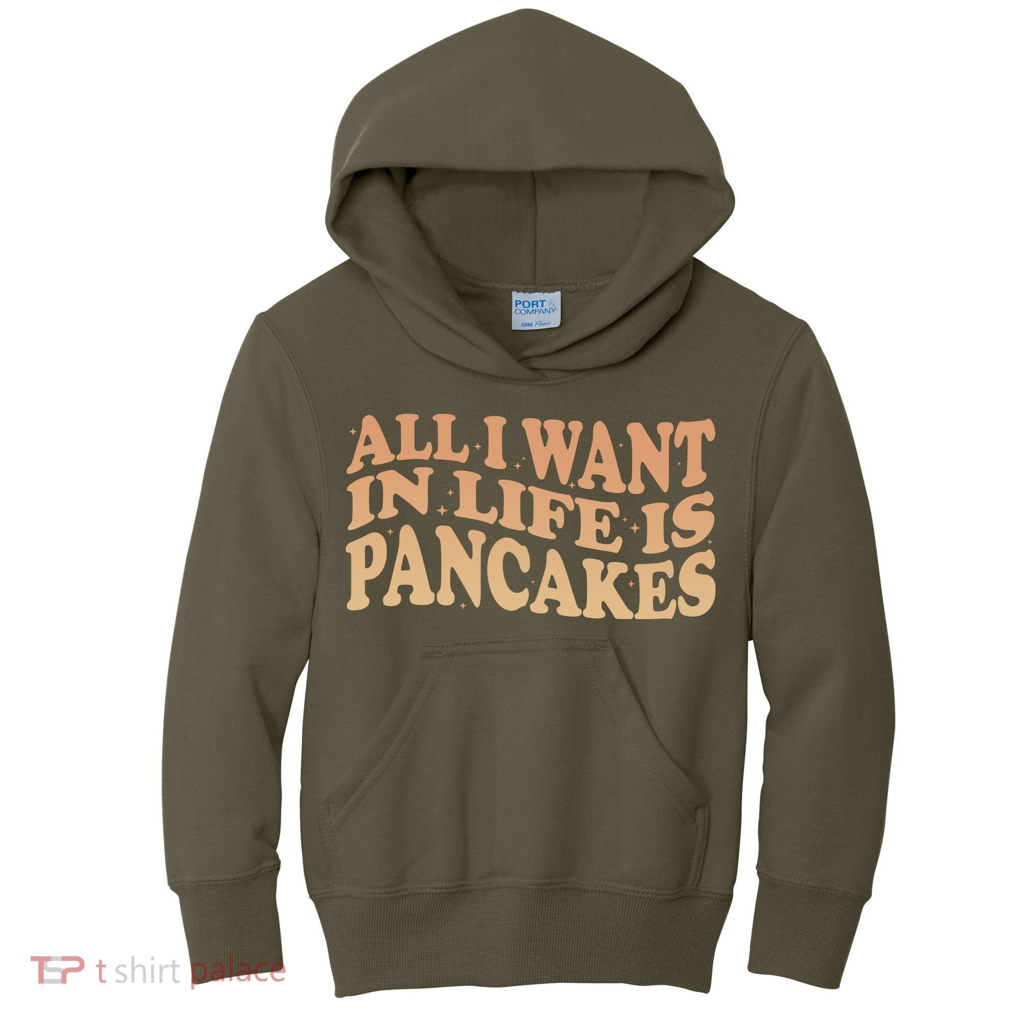 Retro All I Want In Life Is Pancakes Kids Hoodie