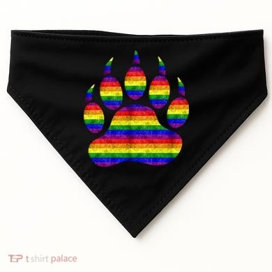 Rainbow Bear Paw USA-Made Doggie Bandana