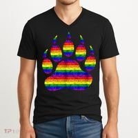 Rainbow Bear Paw V-Neck T-Shirt thumb 2