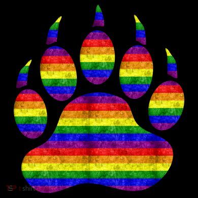 Rainbow Bear Paw V-Neck T-Shirt