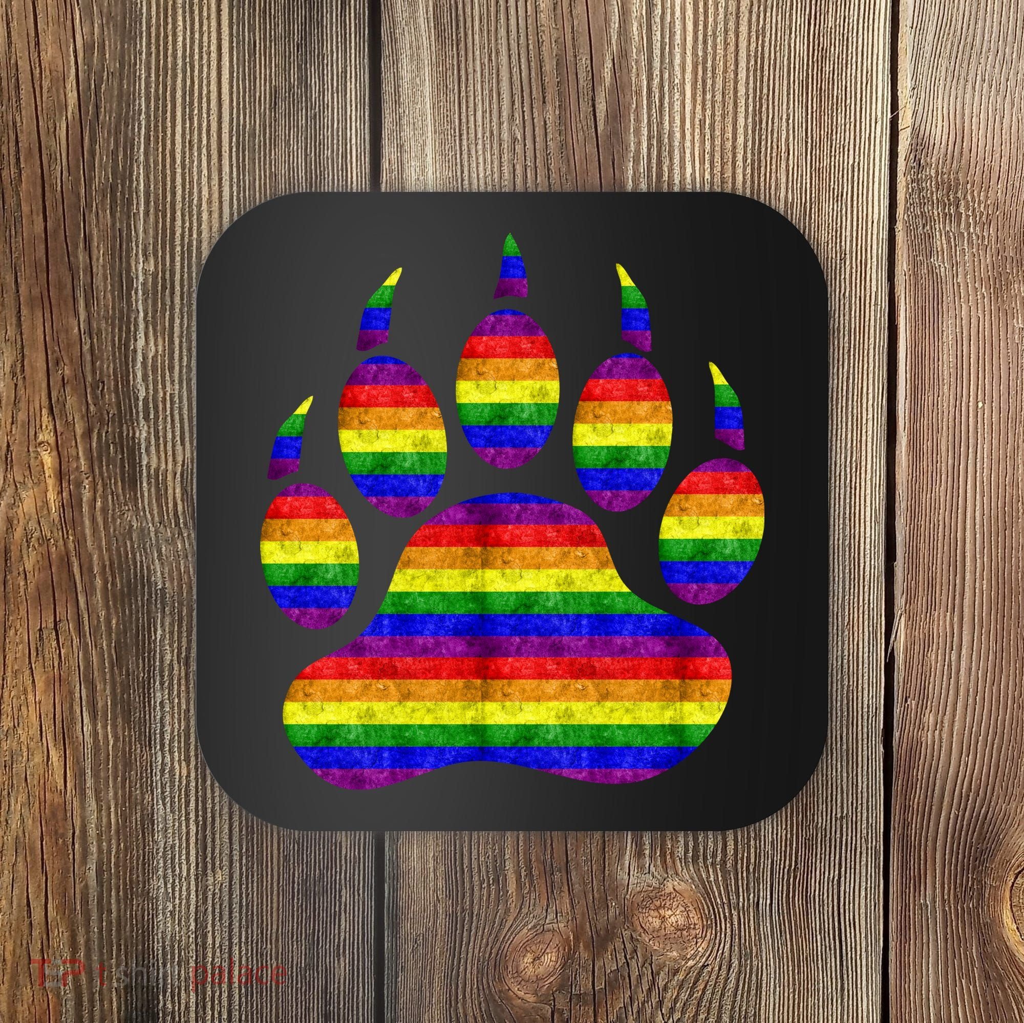 Rainbow Bear Paw Coaster