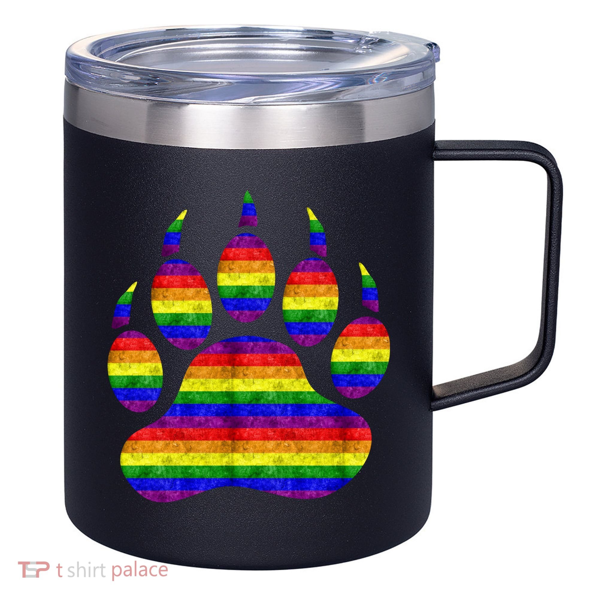 Rainbow Bear Paw 12oz Stainless Steel Coffee Mug