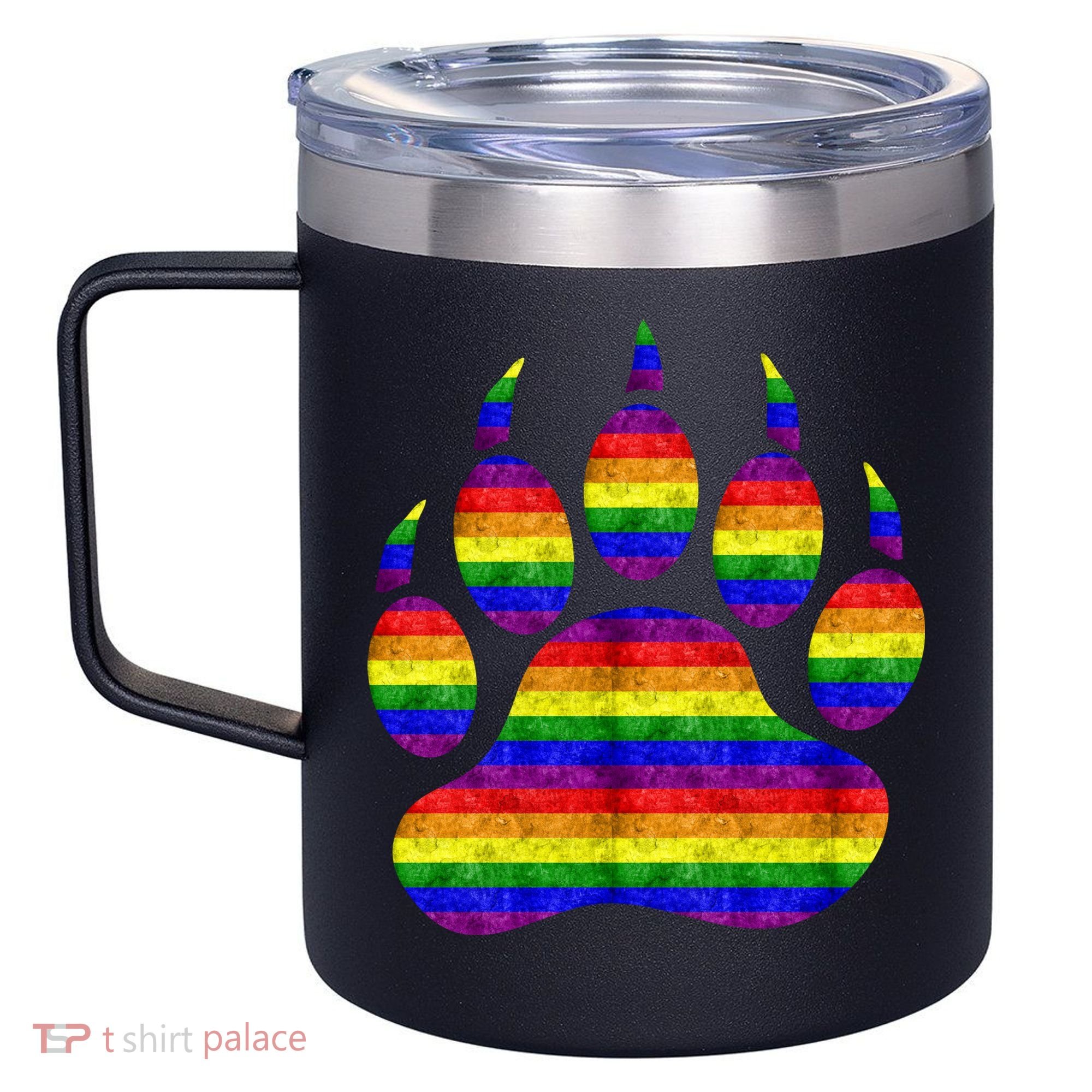 Rainbow Bear Paw 12oz Stainless Steel Coffee Mug