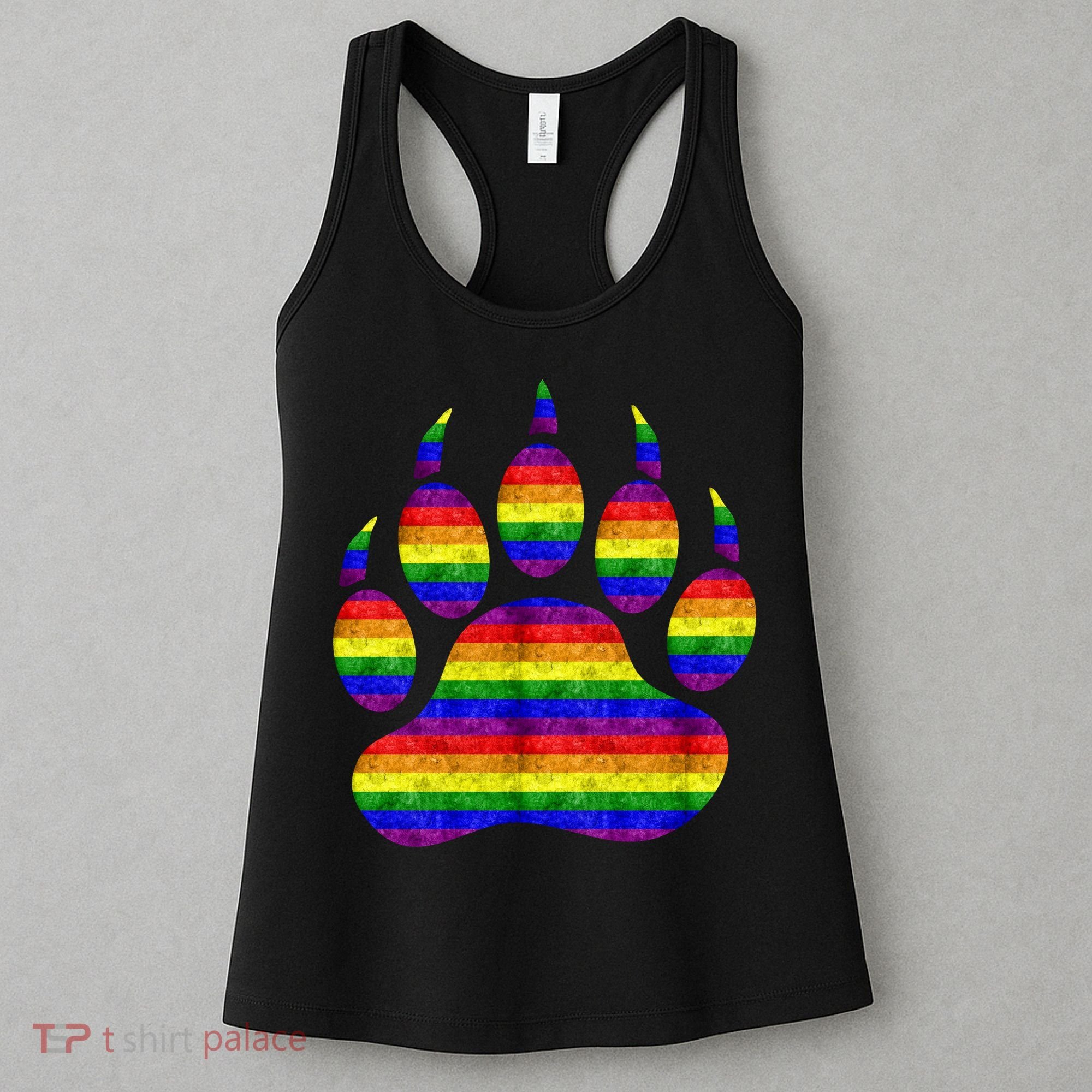 Rainbow Bear Paw Women's Tank Top