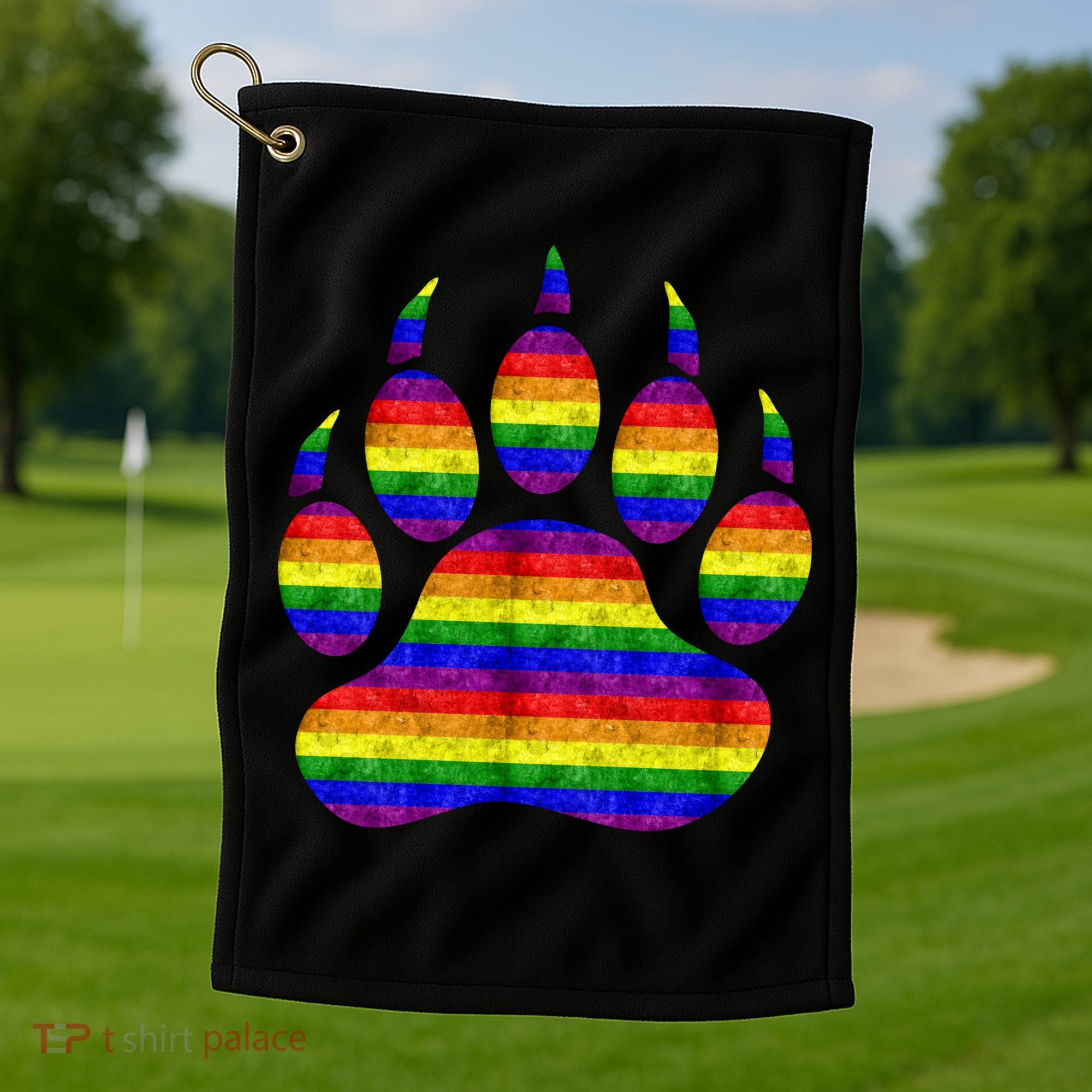 Rainbow Bear Paw Golf Towel