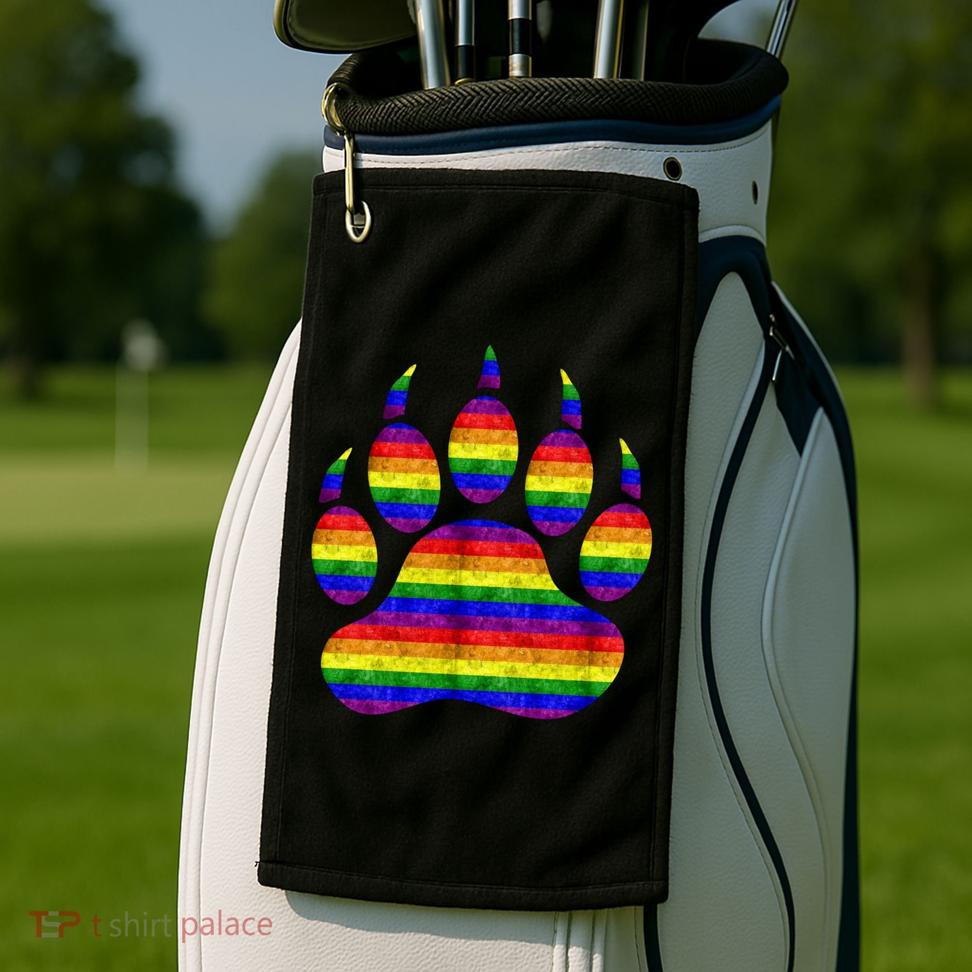 Rainbow Bear Paw Golf Towel