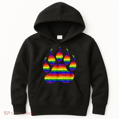 Rainbow Bear Paw Kids Hoodie