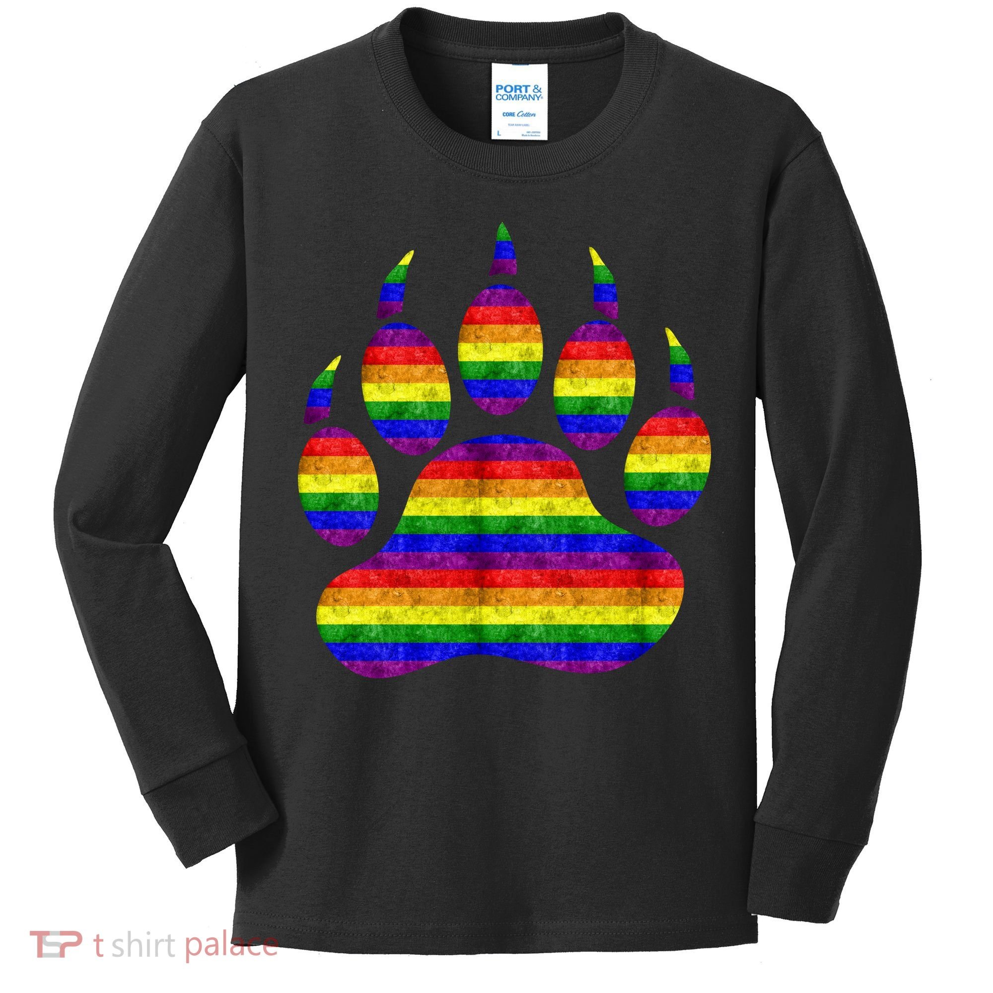 Rainbow Bear Paw Kids Long Sleeve Shirt