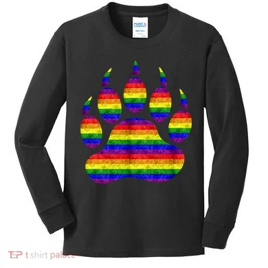 Rainbow Bear Paw Kids Long Sleeve Shirt