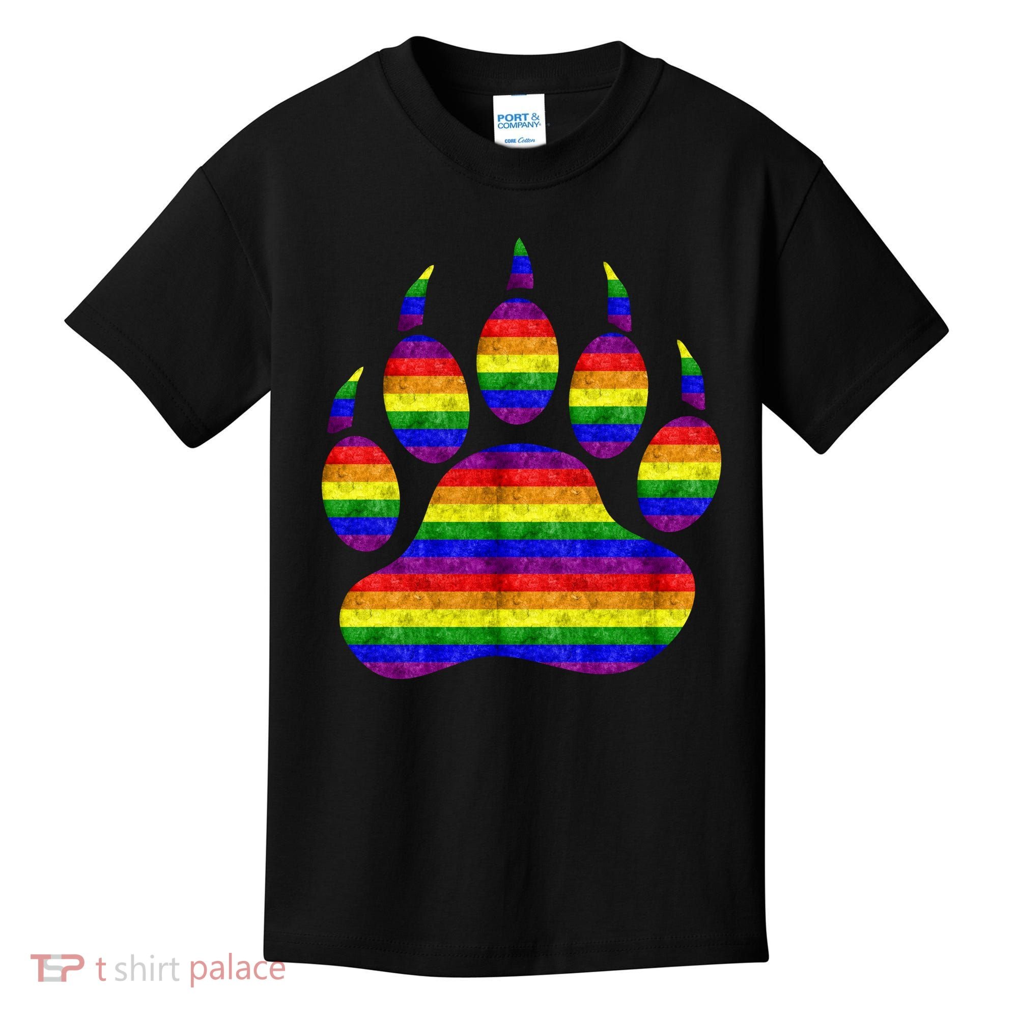 Rainbow Bear Paw Kids T-Shirt