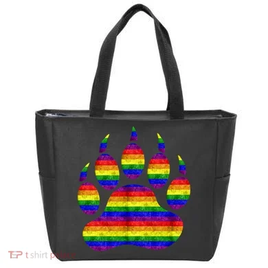 Rainbow Bear Paw Tote Bag