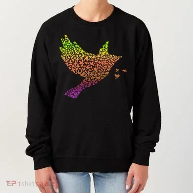 Rainbow Bird Abstract Flock Women's Sweatshirt