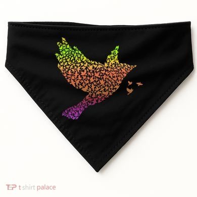 Rainbow Bird Abstract Flock USA-Made Doggie Bandana