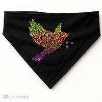 Rainbow Bird Abstract Flock USA-Made Doggie Bandana thumb 0