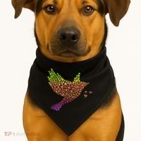 Rainbow Bird Abstract Flock USA-Made Doggie Bandana thumb 1