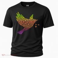 Rainbow Bird Abstract Flock Cooling Performance Crew T-Shirt thumb 0