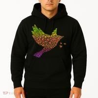 Rainbow Bird Abstract Flock Hoodie thumb 2