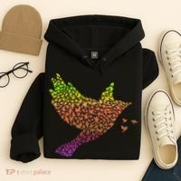 Rainbow Bird Abstract Flock Hoodie thumb 4