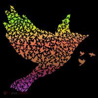 Rainbow Bird Abstract Flock Sweatshirt thumb 3