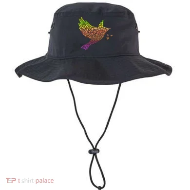 Rainbow Bird Abstract Flock Bucket Hat