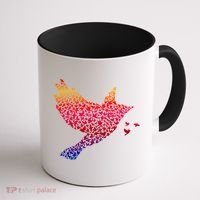 Rainbow Bird Abstract Flock Coffee Mug thumb 1