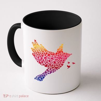Rainbow Bird Abstract Flock Coffee Mug