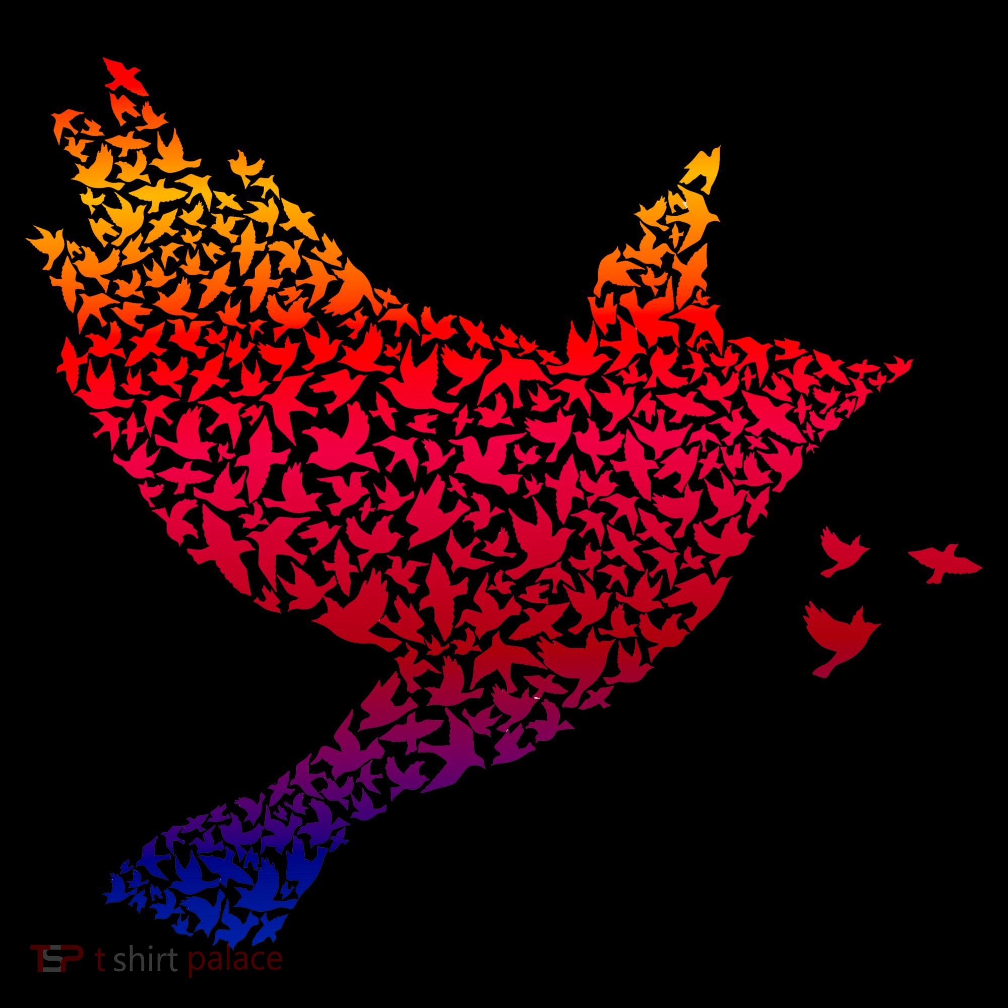 Rainbow Bird Abstract Flock Coffee Mug