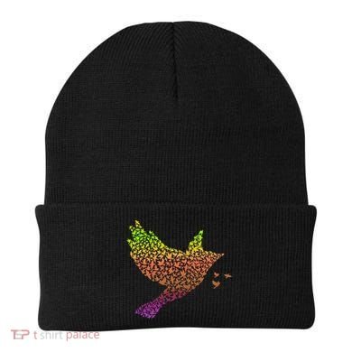 Rainbow Bird Abstract Flock Beanie