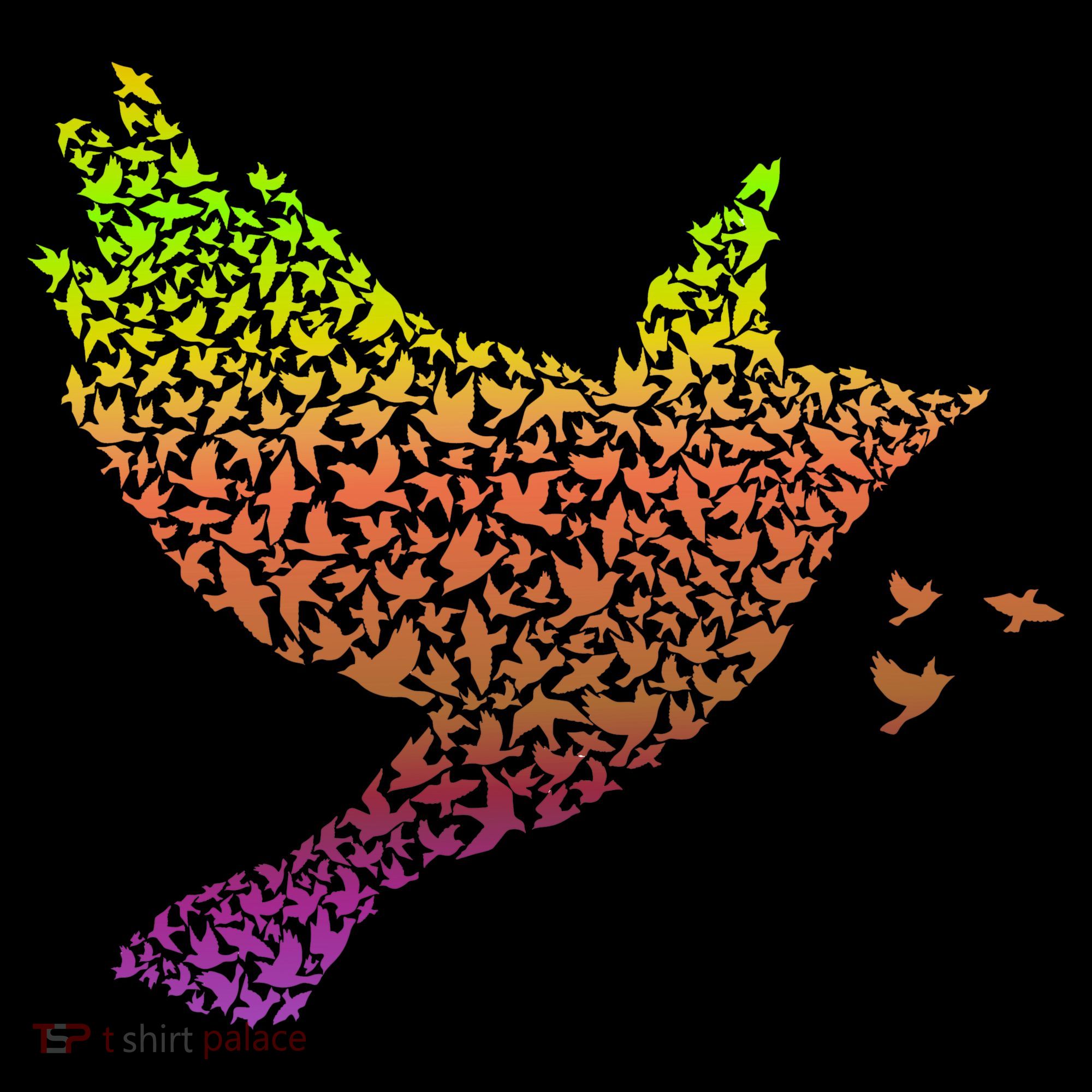 Rainbow Bird Abstract Flock Pajama Set