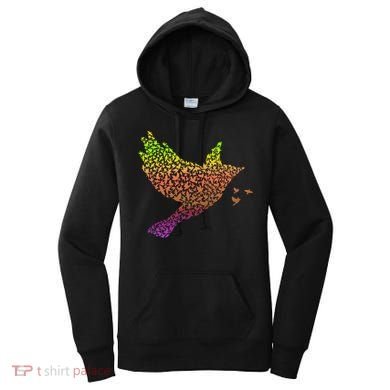 Rainbow Bird Abstract Flock Women's Hoodie