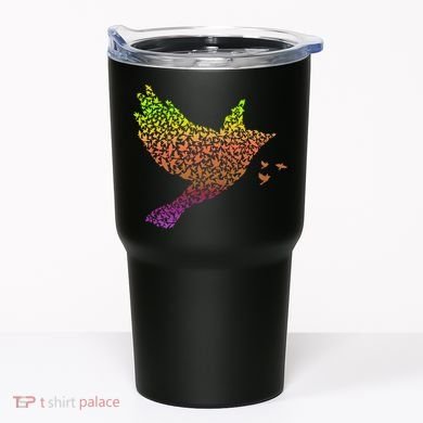 Rainbow Bird Abstract Flock Tumbler